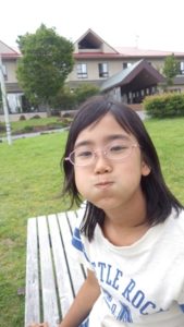 目標を宮島クロカン3kmの部に合わせ、子供たちと勝負をします