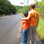 宮島トライアスロンの応援に息子と嫁さんとの３人で行ってきた