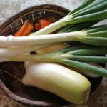 野菜をザルに盛って、要る野菜をお客さんに持ち帰ってもらう企画