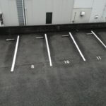 本日も駐車場の白線引き、家族総出でお仕事しました