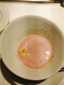 ソッジョルノのスープ混ぜた後