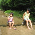 水分峡で水遊び